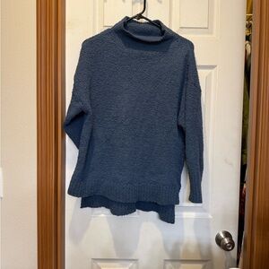 Tahari mock neck boucle knit sweater with split hem